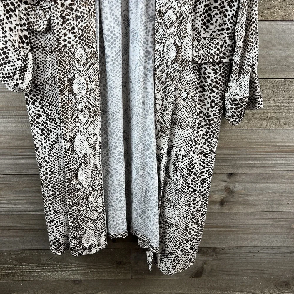 Free People Womens Kimono‎  Wild Nights Snake Animal Print Long Duster Small